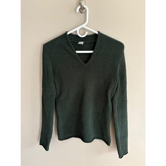 Prana Cozy V-Neck Fleece Sweater in Hunter Green Size Small Hiking Outside - Picture 2 of 13